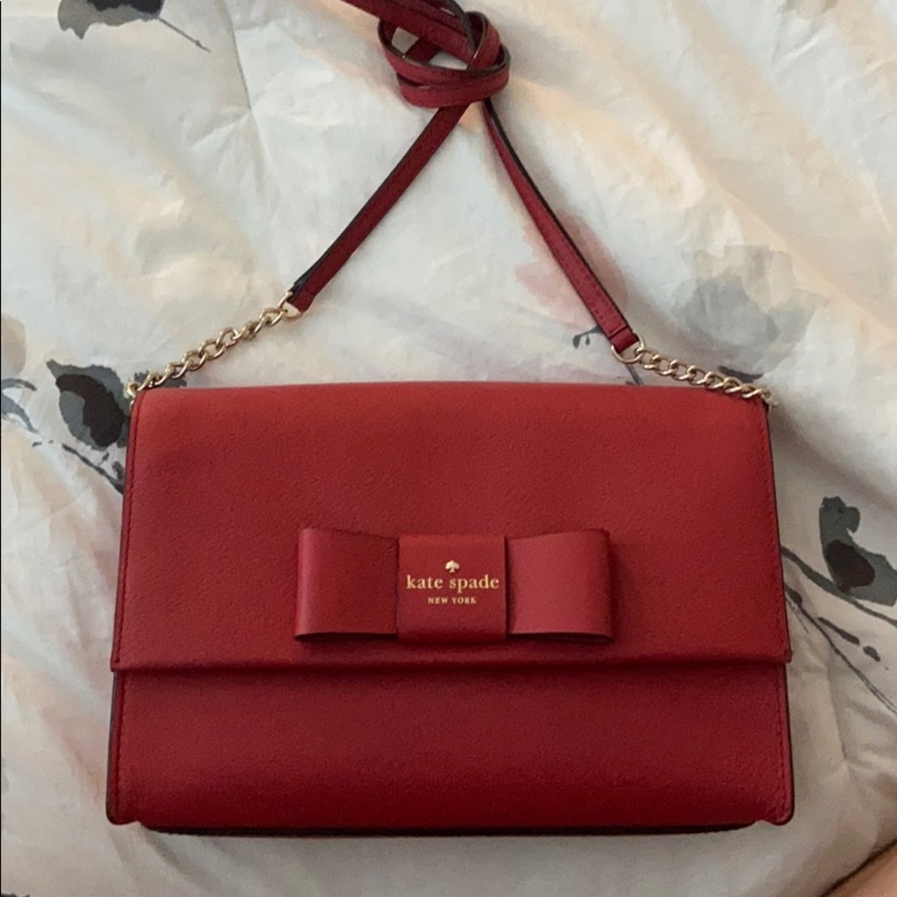 Kate Spade red bow crossbody